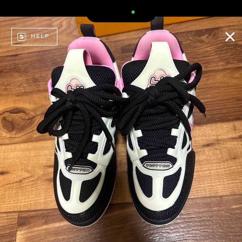 Louis Vuitton Black and Pink Men's Shoes